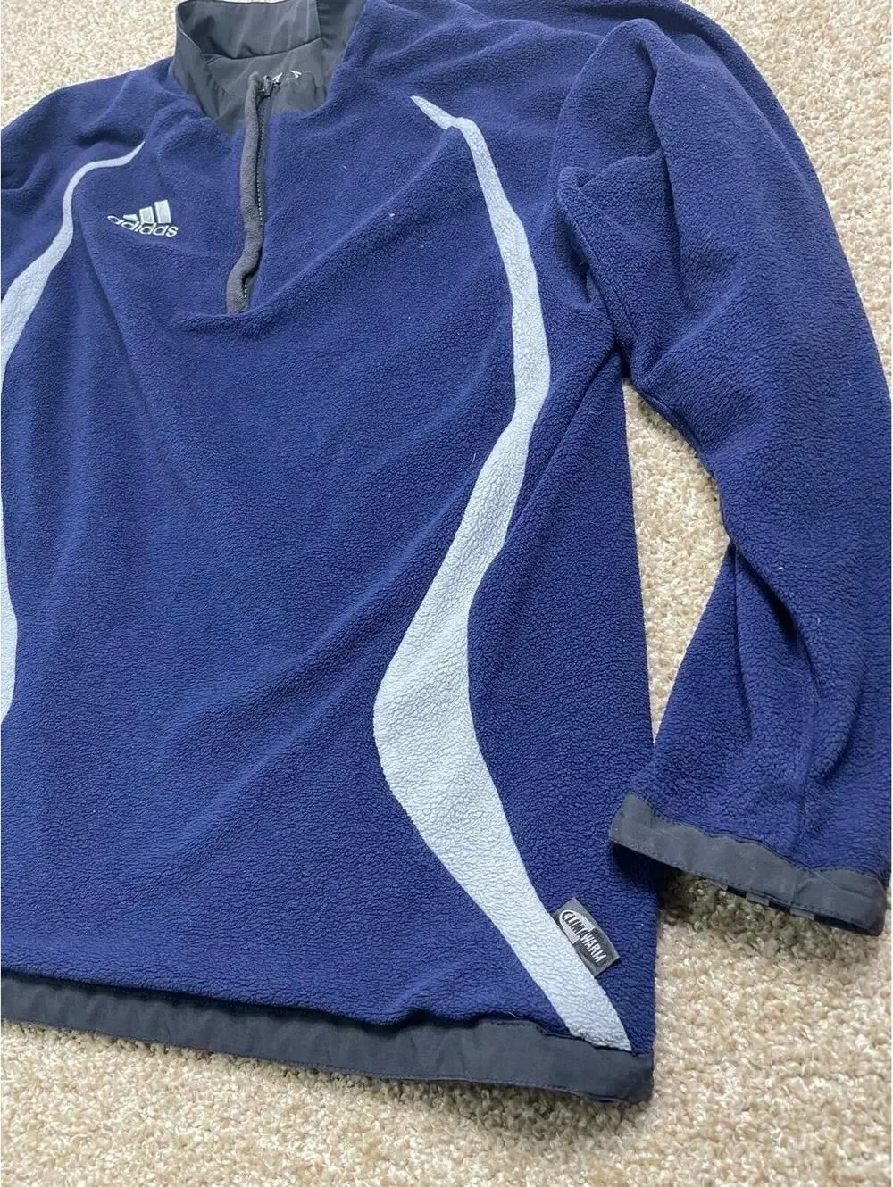 Vintage Adidas 2000s Reversible Sweater Jacket Adjustable Waist Size S
